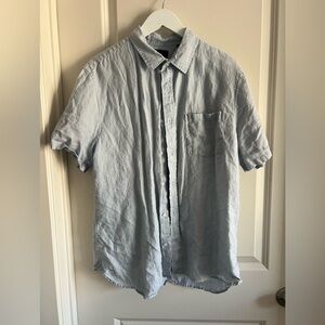 Vince linen button down polo